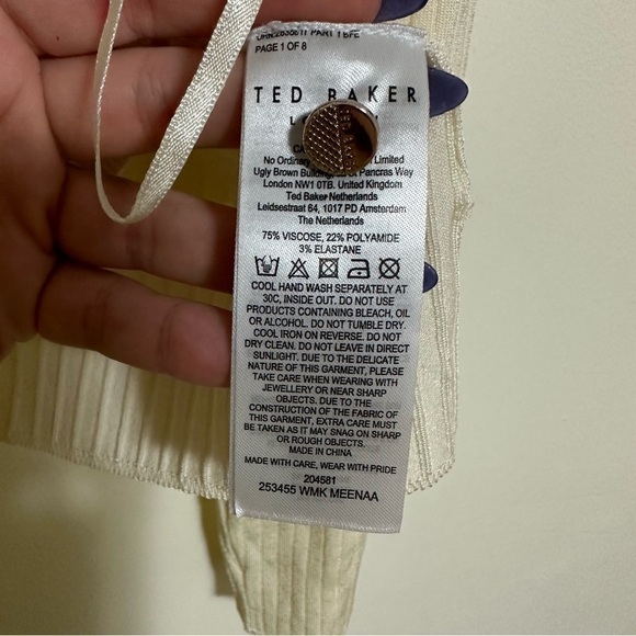 Ted Baker Meenaa Collared Ribbed Knit Cardigan - Picture 10 of 12